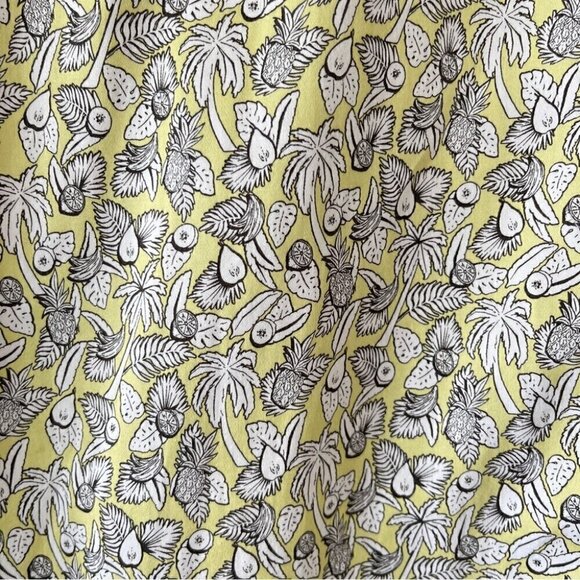 Ted Baker Short Sleeve Button Down Casual Dress shirt Tropical yellow white blk - Picture 8 of 11